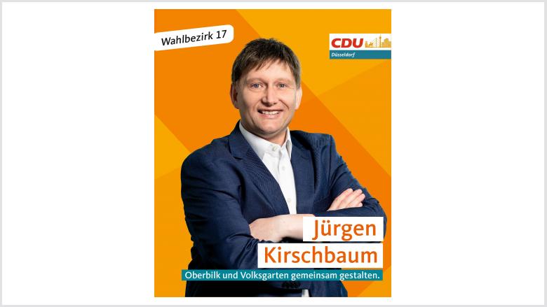 Portrait von Jürgen Kirschbaum mit Schriftzug